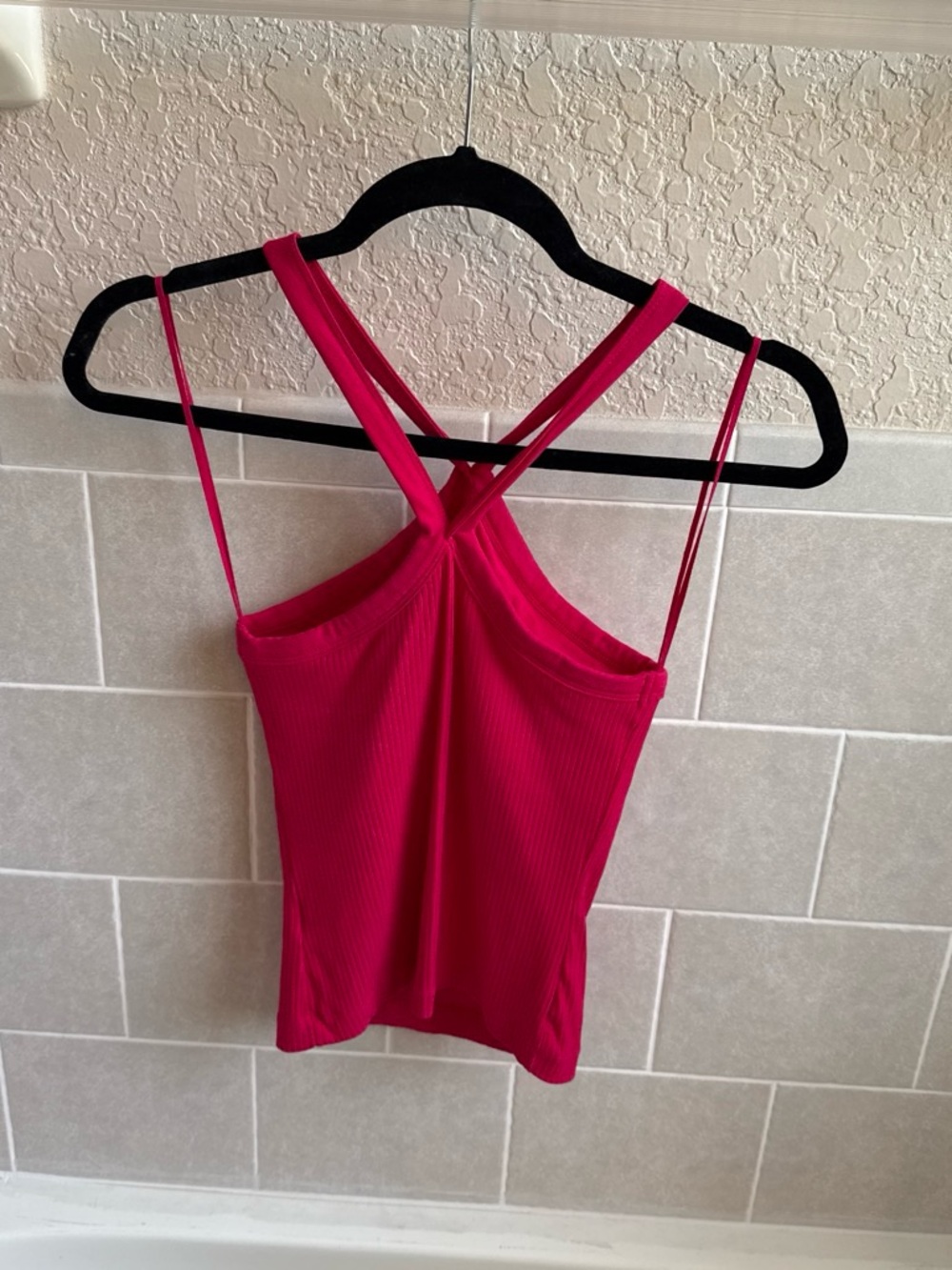 Old Navy Hot Pink Ribbed Cross-Back Camisole